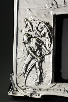 Art Nouveau Silver Picture Frame - Peace Hath Her Victories